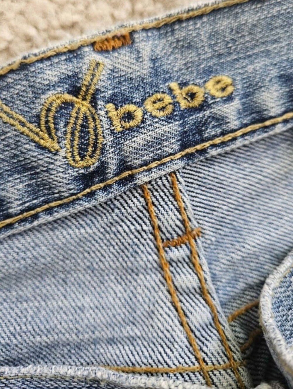 bebe Light Blue Distressed Low Rise - Picture 2 of 5